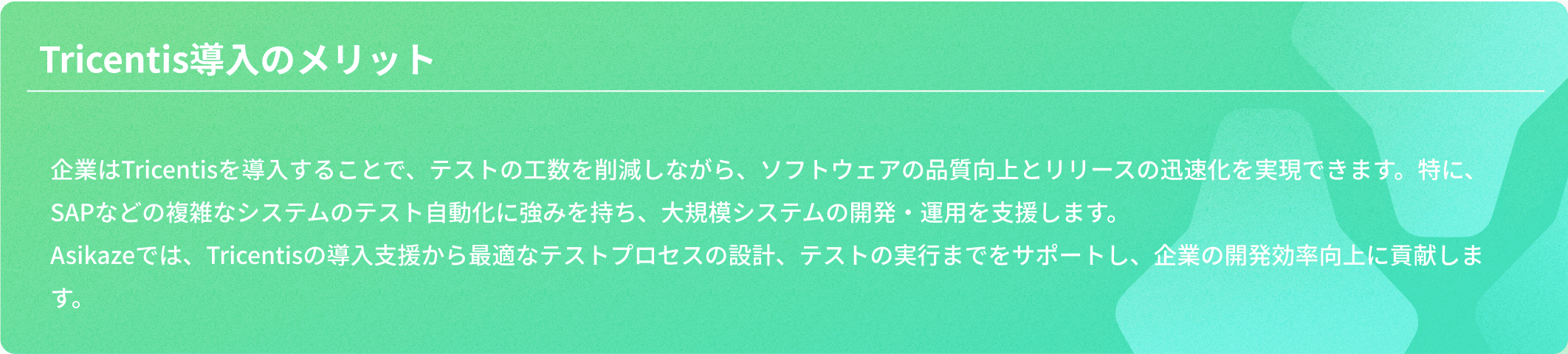 Tricentis 導入のメリット